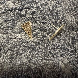 Elegant Gold Triangle Stud Earrings